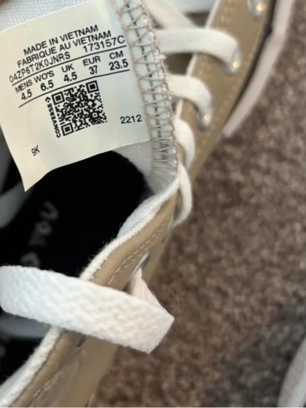 Converse All Star High-Top Sneakers in Beige and White